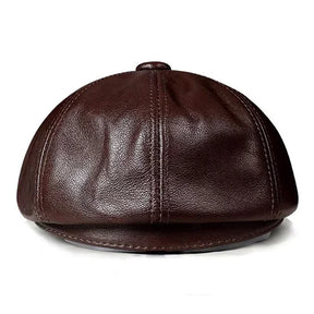 detalhe do couro bovino legítimo boina burton marrom