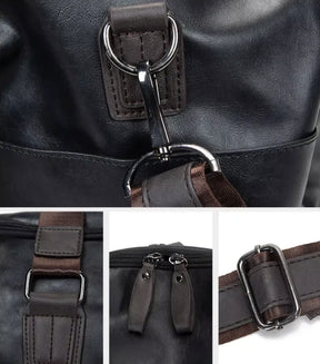 detalhes de alça e ziperes da bolsa de viagem valenteo traveller