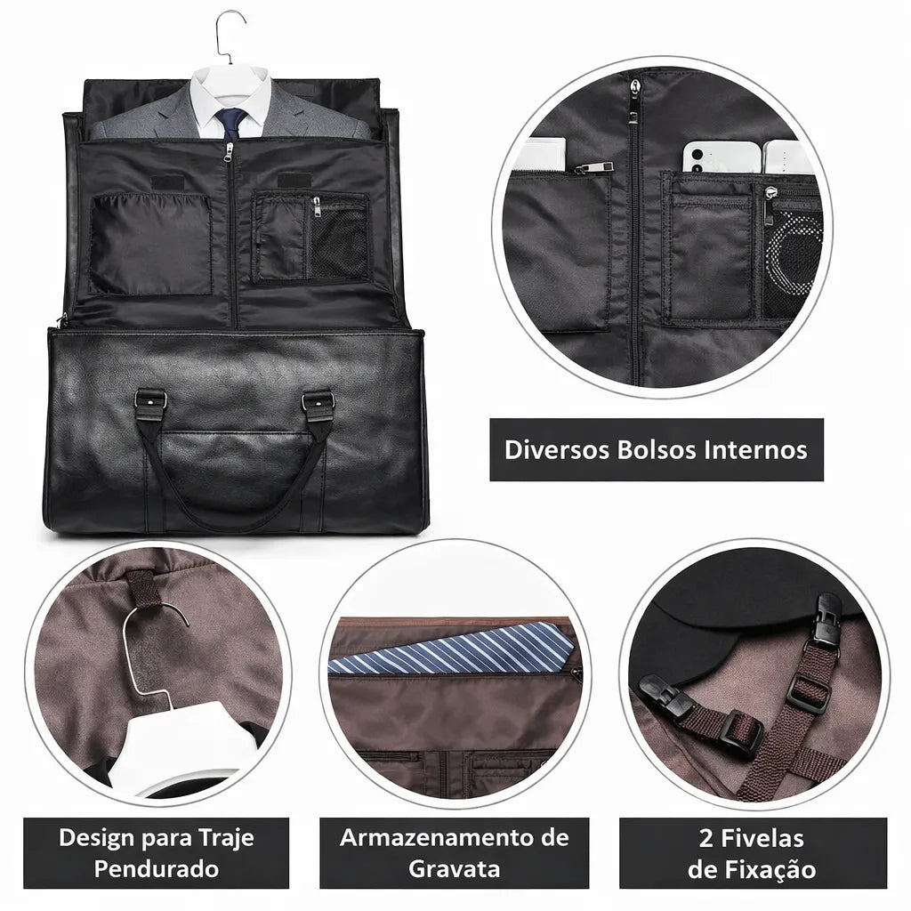 interior espaçoso mala de viagem masculina
