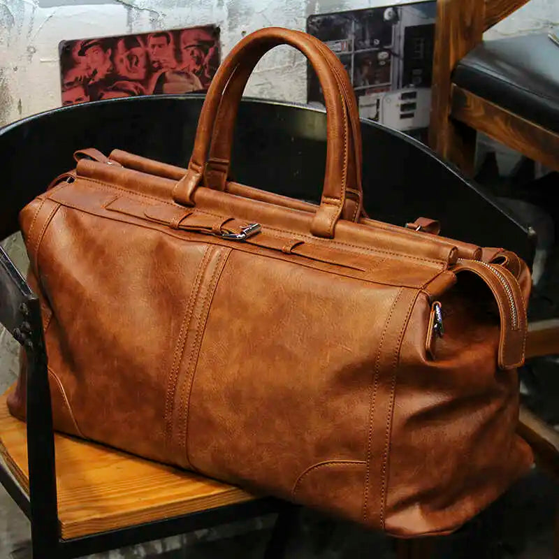 mala de mão couro sintético premium resistente