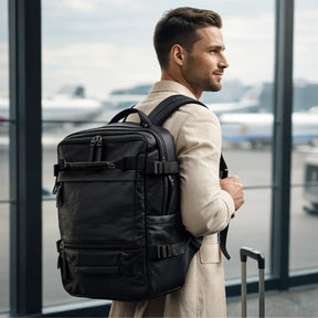 mochila couro sintético viagem casual business