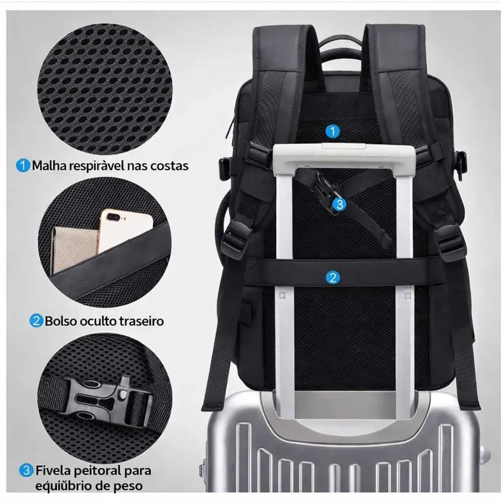 mochila estilo adventure executivo de luxo
