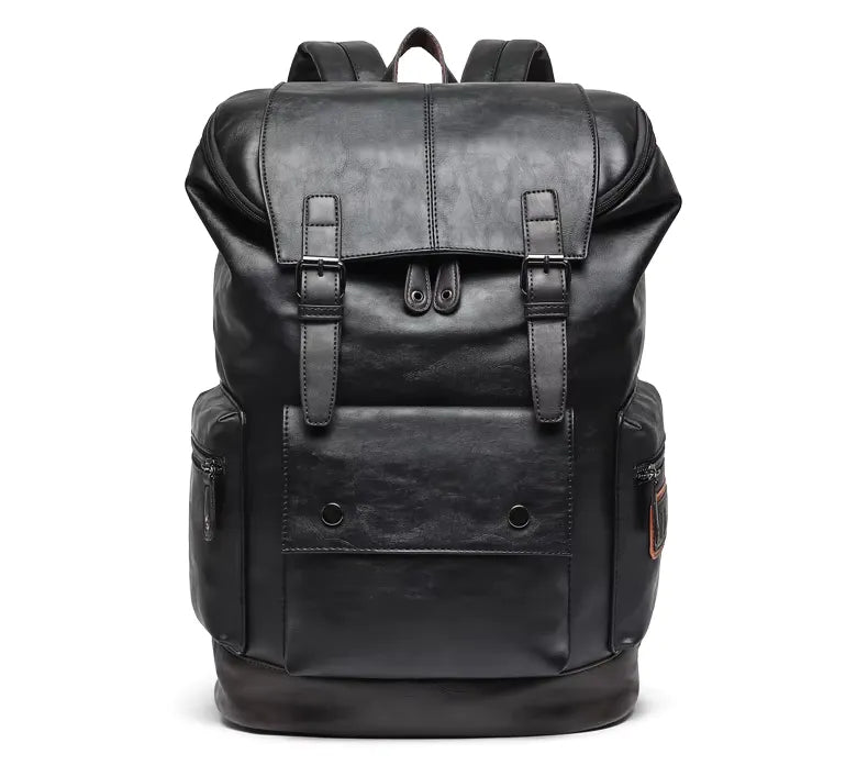 Detalhe frontal da mochila para notebook masculina premium Valenteo