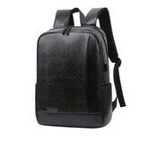 visão frontal da mochila executiva masculina de couro para notebook valenteo savile