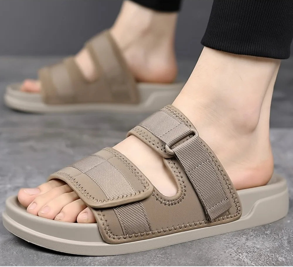 Solado confortável antiderrapante e anti impacto da papete masculina Salerno bege para uso externo