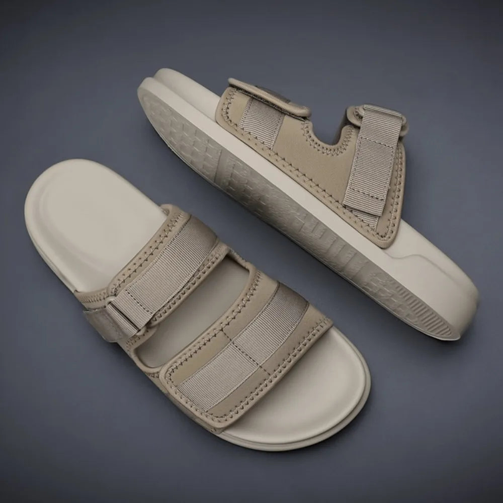 Papete masculina Valenteo Salerno bege com ajuste em tiras vista superior