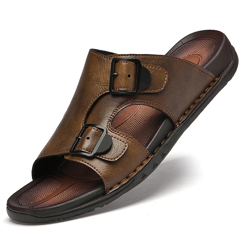 sandália masculina papete valenteo siena marrom