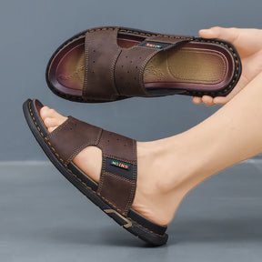 sandália papete masculina casual estilosa marrom