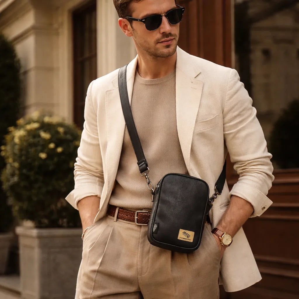 shoulder bag compacta para estilo urbano masculino