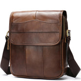 shoulder bag masculina em couro legítimo marrom café