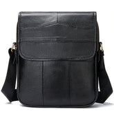 shoulder bag masculina em couro legítimo preta