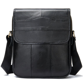 shoulder bag masculina em couro legítimo preta