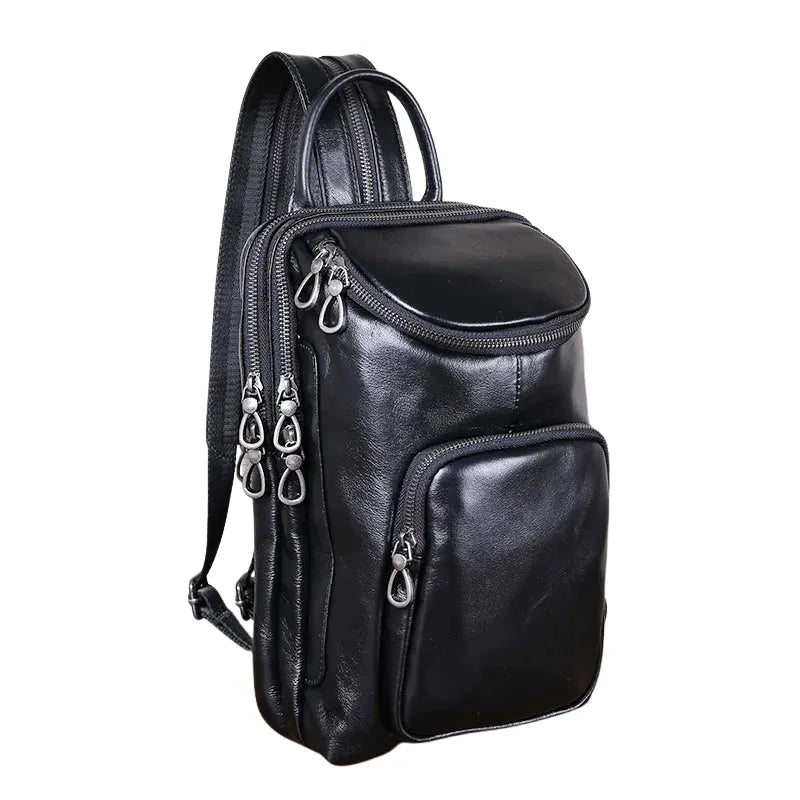 shoulder bag masculina couro legítimo valenteo hunter preta
