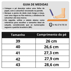 tabela de medidas sandália valenteo piacenza