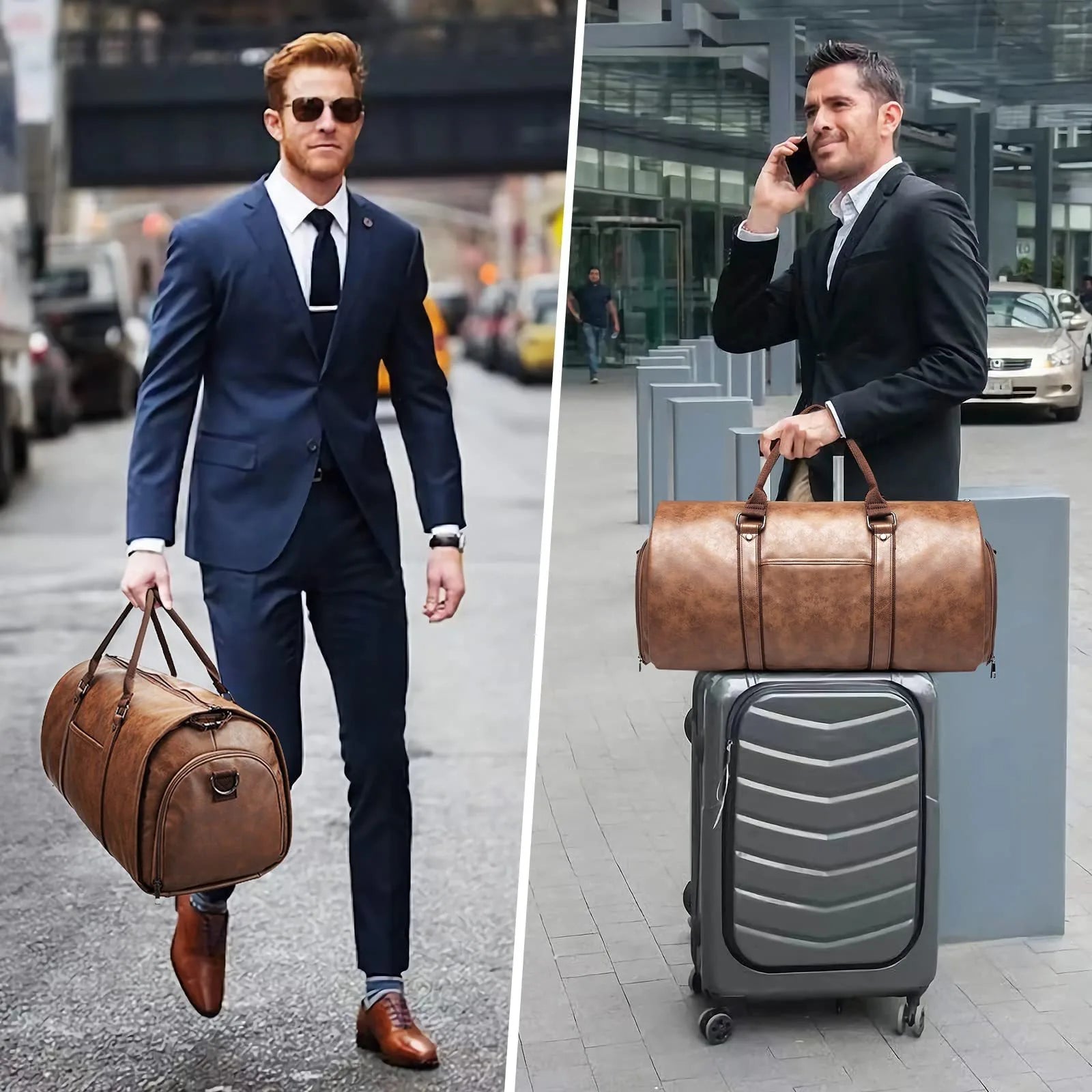bolsa travel tote marrom masculina estilosa 