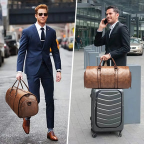 bolsa travel tote marrom masculina estilosa 